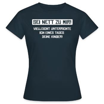 Lehramt Student - Frauen T-Shirt - Navy - Vorne - AI Model Female 172 dark (172cm)