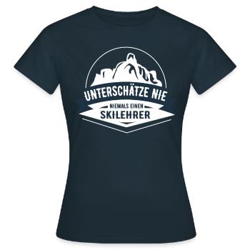 Skilehrer - Frauen T-Shirt - Navy - Vorne - AI Model Female 172 dark (172cm)