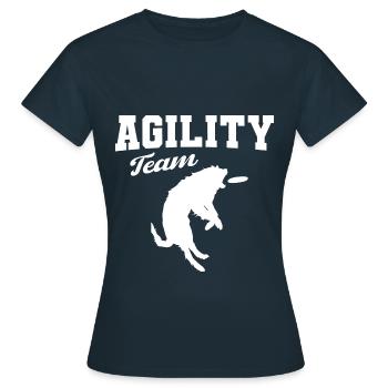 Agility Hunde Team - Frauen T-Shirt - Navy - Vorne - AI Model Female 172 dark (172cm)