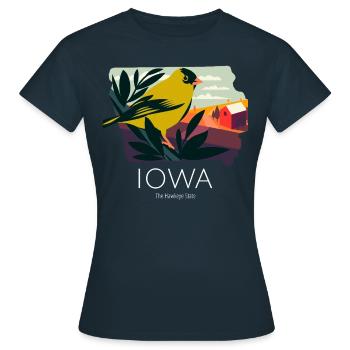 Iowa Proud State Motto Le produit Hawkeye State - T-shirt Femme - marine - Devant - AI Model Female 172 dark (172cm)