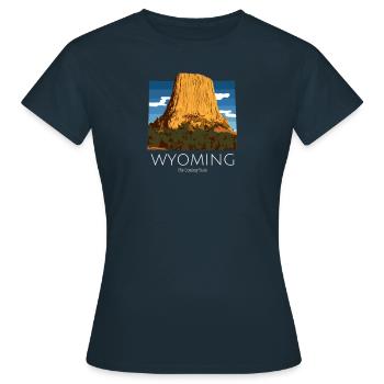 Wyoming Proud State Motto Le produit Cowboy State - T-shirt Femme - marine - Devant - AI Model Female 172 dark (172cm)