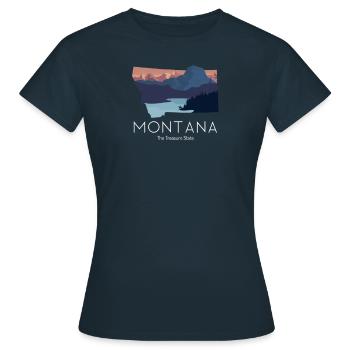 Montana Proud State Motto The Treasure State - T-shirt Femme - marine - Devant - AI Model Female 172 dark (172cm)