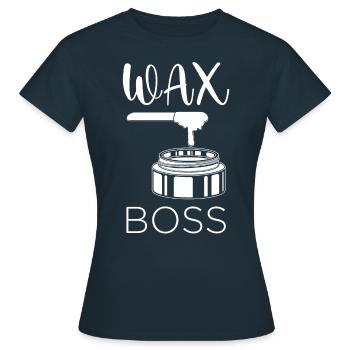 Womens Wax Boss Esthetician Waxing Spatula VNeck - Women's T-Shirt - navy - Front - AI Model Female 172 dark (172cm)