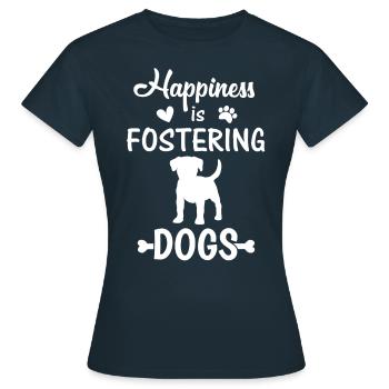 Happiness Is Fostering Dogs graphic - Women's T-Shirt - navy - Front - AI Model Female 172 dark (172cm)