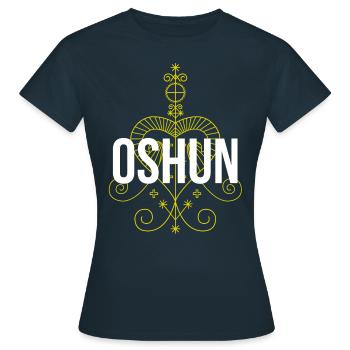 Afrikanische Göttin Yoruba Veve Orisha Oshun drucken - Frauen T-Shirt - Navy - Vorne - AI Model Female 172 dark (172cm)