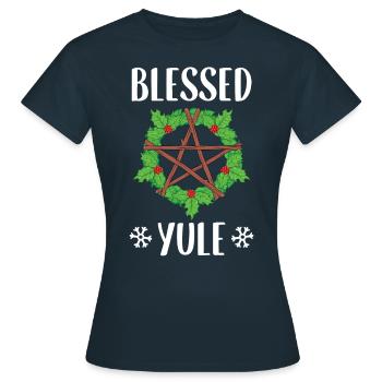 Conception du solstice d'hiver païen béni de Yule - T-shirt Femme - marine - Devant - AI Model Female 172 dark (172cm)