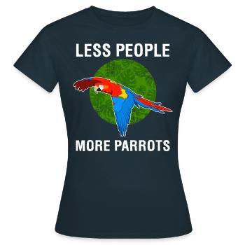 Moins de gens Plus de perroquets Ara écarlate produit - T-shirt Femme - marine - Devant - AI Model Female 172 dark (172cm)