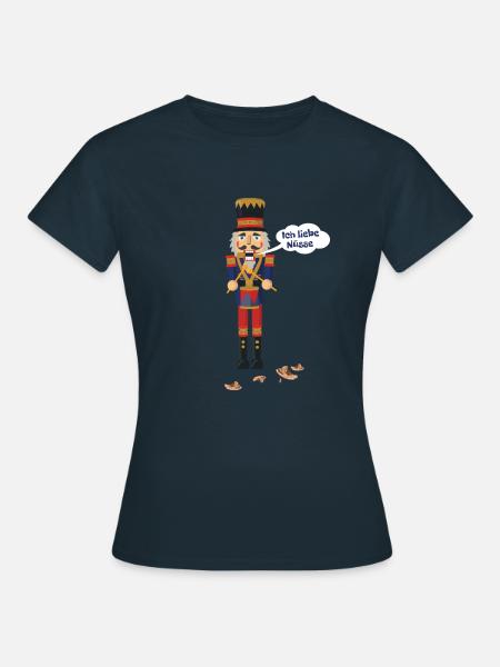 Nussknacker - Ich liebe Nüsse - Frauen T-Shirt - Navy