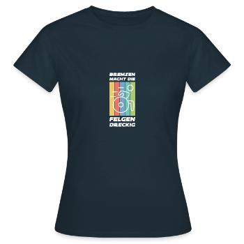 Rollstuhl Behinderung Handicap Rollstuhlfahrer - Frauen T-Shirt - Navy - Vorne - AI Model Female 172 dark (172cm)