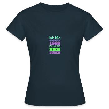 geboren 1968 - Frauen T-Shirt - Navy - Vorne - AI Model Female 172 dark (172cm)