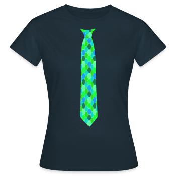 Tie Dots Pattern Colorful Suit - Women's T-Shirt - navy - Front - AI Model Female 172 dark (172cm)