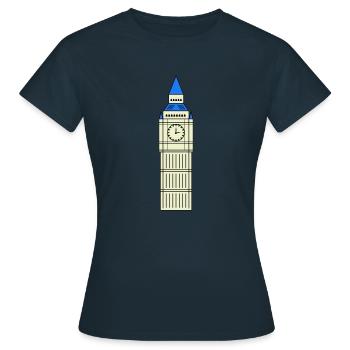 big ben design - Women's T-Shirt - navy - Front - AI Model Female 172 dark (172cm)
