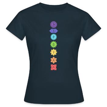 chakras - T-shirt Femme - marine - Devant - AI Model Female 172 dark (172cm)