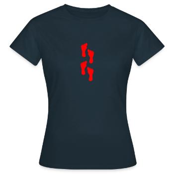 red right foot walk - Women's T-Shirt - navy - Front - AI Model Female 172 dark (172cm)