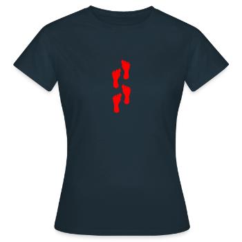 red left foot walk - Women's T-Shirt - navy - Front - AI Model Female 172 dark (172cm)