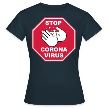 Arrêtez le virus Corona - T-shirt Femme - marine - Devant - AI Model Female 172 dark (172cm)
