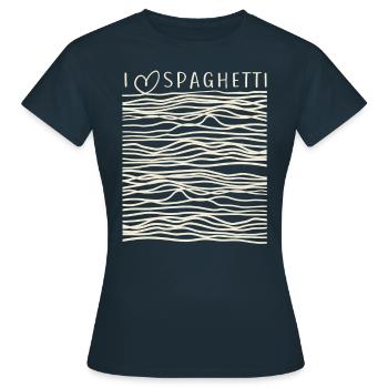Nudeln Italienische Küche I Love Spaghetti & - Frauen T-Shirt - Navy - Vorne - AI Model Female 172 dark (172cm)