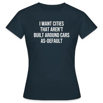Anti Cars Infrastructure durable & transports - T-shirt Femme - marine - Devant - AI Model Female 172 dark (172cm)