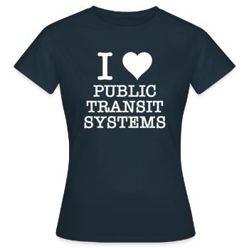 Anti Cars Infrastructure durable & transports - T-shirt Femme - marine - Devant - AI Model Female 172 dark (172cm)