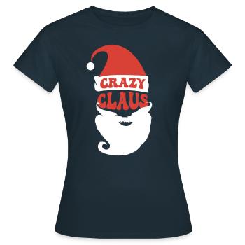Crazy Santa Claus Family Costume Santa Claus - T-shirt Femme - marine - Devant - AI Model Female 172 dark (172cm)