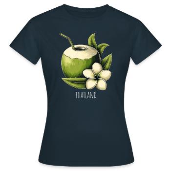 Noix de fraîche de Thaïlande - T-shirt Femme - marine - Devant - AI Model Female 172 dark (172cm)