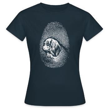 Spaniel Fingerprint Creative Spaniel - Women's T-Shirt - navy - Front - AI Model Female 172 dark (172cm)