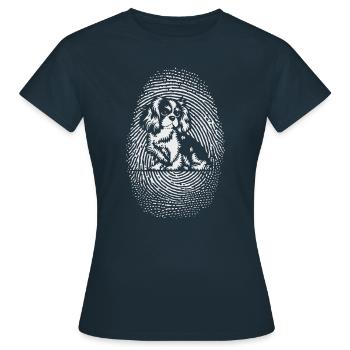 Spaniel Fingerprint Creative Spaniel - Women's T-Shirt - navy - Front - AI Model Female 172 dark (172cm)