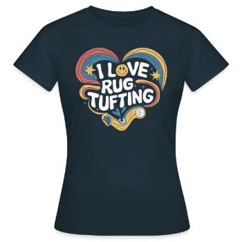 Diy-teppich Lustiger Teppich Tufting - Frauen T-Shirt - Navy - Vorne - AI Model Female 172 dark (172cm)
