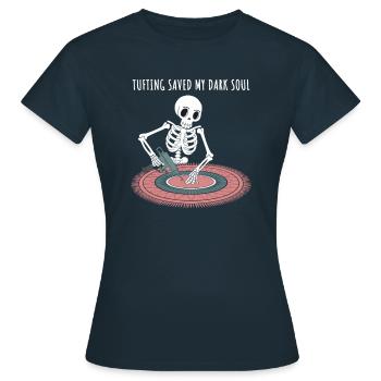 Diy-teppich Lustiger Teppich Tufting - Frauen T-Shirt - Navy - Vorne - AI Model Female 172 dark (172cm)
