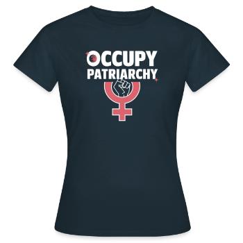 Occupy Patriarchy : l’autonomisation féministe - T-shirt Femme - marine - Devant - AI Model Female 172 dark (172cm)