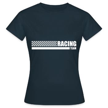 racing flag team symbol - Women's T-Shirt - navy - Front - AI Model Female 172 dark (172cm)