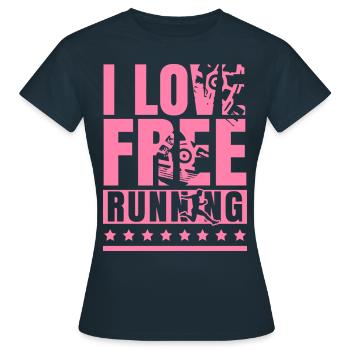 J’adore Parkour Libre Courir Parkourläuferin Spor - T-shirt Femme - marine - Devant - AI Model Female 172 dark (172cm)