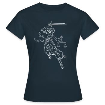 Dame justice, allégorie de la justice, déesse - T-shirt Femme - marine - Devant - AI Model Female 172 dark (172cm)