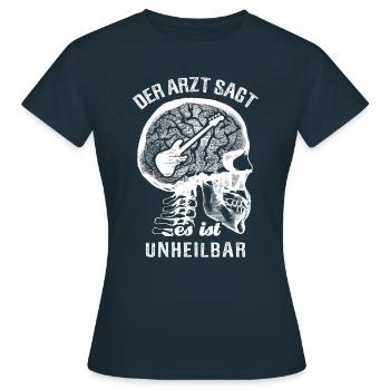 Der Arzt sagt es ist unheilbar - E-Bass - Frauen T-Shirt - Navy - Vorne - AI Model Female 172 dark (172cm)