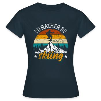 Je préfère skier - Ski, Après-ski, Sports d'hiver - T-shirt Femme - marine - Devant - AI Model Female 172 dark (172cm)