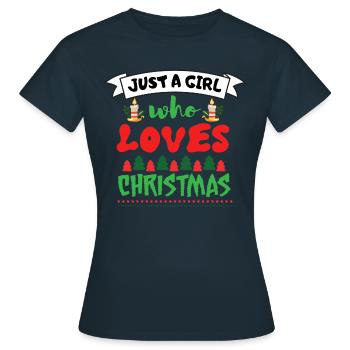 Weihnachten Juste une fille qui aime Noël - T-shirt Femme - marine - Devant - AI Model Female 172 dark (172cm)