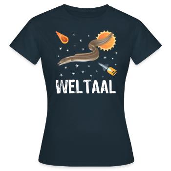 Jeu de mots drôle anguille anguille pêcheur - T-shirt Femme - marine - Devant - AI Model Female 172 dark (172cm)