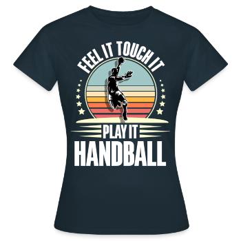 Handball Handballer - Frauen T-Shirt - Navy - Vorne - AI Model Female 172 dark (172cm)