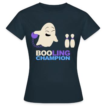 Booling Champion - Bowling - Bowlen - Geist - Frauen T-Shirt - Navy - Vorne - AI Model Female 172 dark (172cm)