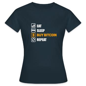 Bitcoin Alltag - Frauen T-Shirt - Navy - Vorne - AI Model Female 172 dark (172cm)