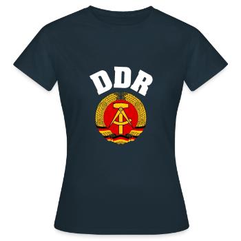 Emblèmes de la RDA - T-shirt Femme - marine - Devant - AI Model Female 172 dark (172cm)