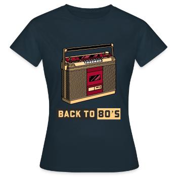 Zurück in die 80er 80er Musik - Frauen T-Shirt - Navy - Vorne - AI Model Female 172 dark (172cm)