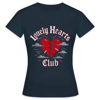 Lonely Hearts Club – Gebrochenes Herz Design - Frauen T-Shirt - Navy - Vorne - AI Model Female 172 dark (172cm)