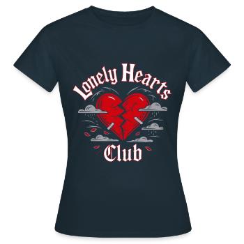 Lonely Hearts Club – Gebrochenes Herz Design - Frauen T-Shirt - Navy - Vorne - AI Model Female 172 dark (172cm)