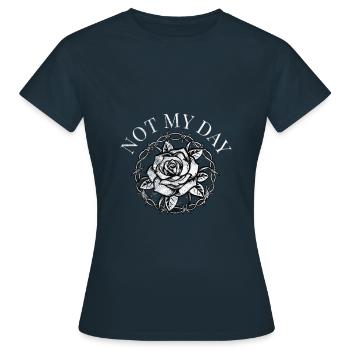 Not My Day – Anti-Valentinstag Rose - Frauen T-Shirt - Navy - Vorne - AI Model Female 172 dark (172cm)
