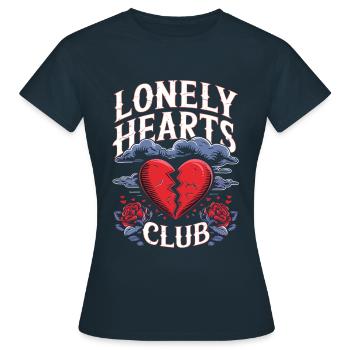 Lonely Hearts Club – Anti-Saint-Valentin - T-shirt Femme - marine - Devant - AI Model Female 172 dark (172cm)