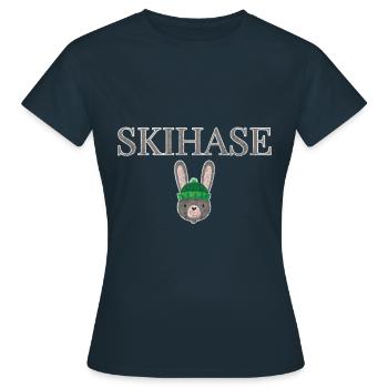 Ski Bunny Lapin d’hiver - T-shirt Femme - marine - Devant - AI Model Female 172 dark (172cm)