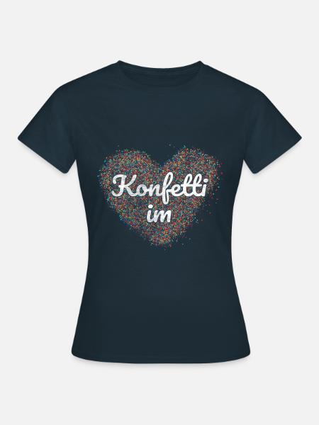 Konfetti im Herz - Frauen T-Shirt - Navy