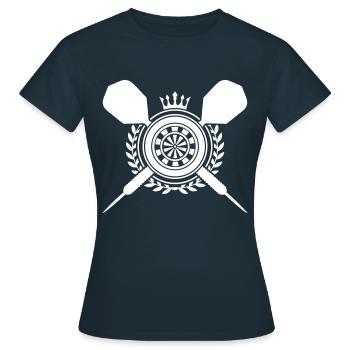 fléchettes fléchette flèche jeu de fléchettes armoiries - T-shirt Femme - marine - Devant - AI Model Female 172 dark (172cm)