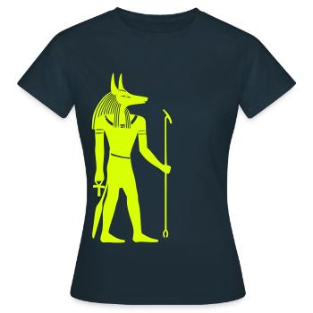 Gott Anubis Ägypten - Frauen T-Shirt - Navy - Vorne - AI Model Female 172 dark (172cm)